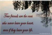 True friends are the ones who never leave your heart, even if they leave your life.