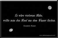 Es wäre verlorene Mühe, wollte man den Mond aus dem Wasser fischen.