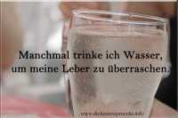 Manchmal trinke ich Wasser, um meine Leber zu überraschen.